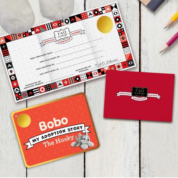 FAO SCHWARZ 15” Adopt-A-Pets Plush Husky NEW - Picture 2 of 12